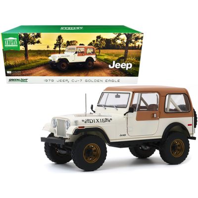 Greenlight 19065 - 1979 Jeep CJ-7 Golden Eagle Dixie Cream 118 Diecast Model Ca