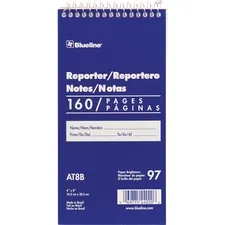 Dominion Blueline Inc RED AT8B - Blueline Reporter Notebook - 160 Sheets - Spiral - 4 x 8 - W