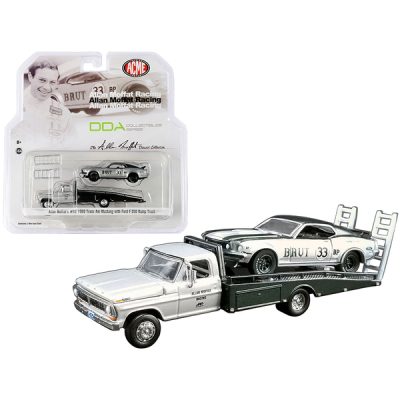 Greenlight 51271 - Ford F-350 Ramp Truck Metallic Silver and 1969 Ford Mustang 