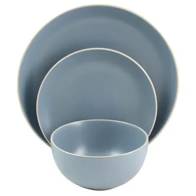 Gibson 107457.12RM - Gibson Home Rockaway 12-Piece Dinnerware Set in Matte Blue