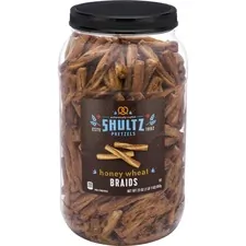 OFFICE SNAX, INC. OFX 6270 - Office Snax Honey Wheat Braided Pretzels - Resealable Tub - 