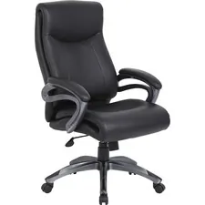 Norstar Office Products Inc BOP B8661BK - Boss B8661 Executive Chair - Black LeatherPlus Seat - Gray L