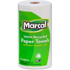 Marcal Manufacturing LLC MRC 6210 - Marcal 100% Recycled, Jumbo Roll Paper Towels - 2 Ply - 11 x