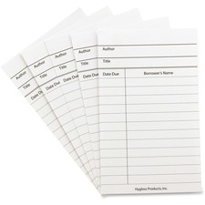 Hygloss Products Inc HYX 61435 - Hygloss White Library Cards - 3 x 5 Sheet Size - White Sheet
