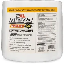 2XL CORPORATION TXL 422 - 2XL Mega Roll Sanitizing Wipes - White - Non-toxic, Non-irri