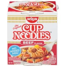 NISSIN FOODS NSF 23001 - NISSIN FOODS Top Ramen Beef Flavor Cup Noodles - Beef - 2.25