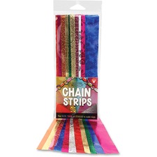 Hygloss Products Inc HYX 17018 - Hygloss Non-gum Embossed Metallic Chain Strips - Project, Cl