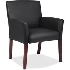 Norstar Office Products Inc BOP B619 - Boss B619 Guest Chair - Black Vinyl Seat - Mid Back - Four-l