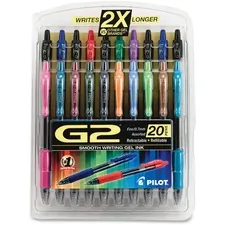 Pilot PIL 31294 - Pilot G2 20-pack Retractable Gel Ink Pens - Fine Pen Point -