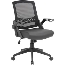 Norstar Office Products Inc BOP B6223BK - Boss Mesh Flip Arm Task Chair - Black Seat - Black Back - Bl