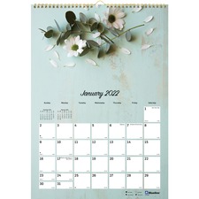 Dominion Blueline Inc RED C173122 - Blueline Romantic Floral Wall Calendar - Julian Dates - Mont