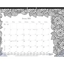 Dominion Blueline Inc RED C2917001 - Blueline DoodlePlan Compact Desk Pad - Botanica - Monthly - 