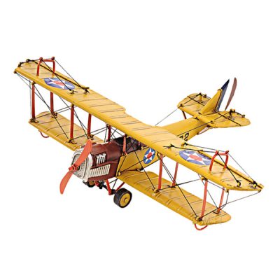 Old Modern Handicrafts Inc omh AJ015 - 1918 Yellow Curtiss JN-4 Jenny Model Fight Bi-Plane- 1:24 Sc