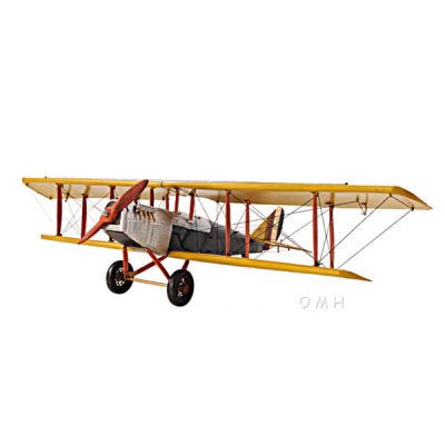 Old Modern Handicrafts Inc omh AJ014 - Yellow Curtiss JN-4 Jenny Model Fighter Bi-Plane-1:18 Scale