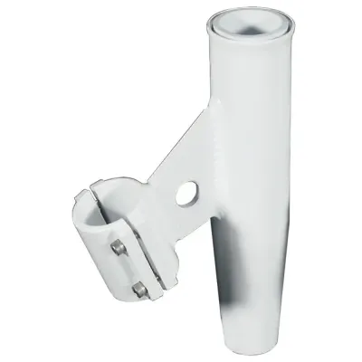 Lees Tackle RA5001WH - Lees Clamp-On Rod Holder - White Aluminum - Vertical Mount -
