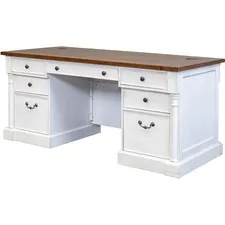 Martin Furniture MRT IMDU680 - Martin 66? Double Pedestal Executive Desk - 7-Drawer - 66 x 