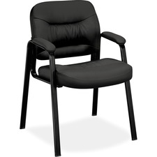 HON COMPANY BSX VL643SB11 - HON Charge Guest Chair, Fixed Arms - Black Leather Seat - St