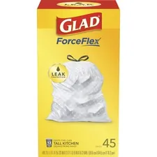 The Clorox Company CLO 78362PL - Glad ForceFlex Tall Kitchen Drawstring Trash Bags - 13 gal -