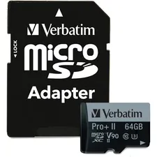 VERBATIM 99168 - Verbatim 64GB Pro II Plus 1900X microSDXC Memory Card with A