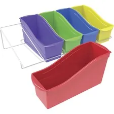 STOREX STX 71125U01C - Storex Large Book Bins Metal Shelf Rack - 5 Compartment(s) -