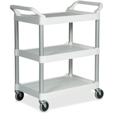 Rubbermaid RCP 342488OWH - Rubbermaid Commercial 4 Caster Utility Cart - 3 Shelf - Push