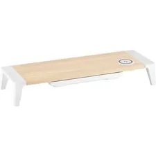 BLACK BOX CORPORATION BOS STND2408WH - Bostitch Wireless Charging Wooden Monitor Stand - 33 lb Load