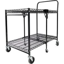 BLACK BOX CORPORATION BOS BSACLGBLK - Stanley Folding Utility Cart - 2 Shelf - 500 lb Capacity - 6