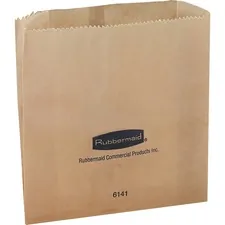 Rubbermaid RCP 614100 - Rubbermaid Commercial Waxed Receptacle Bags - Kraft Paper - 