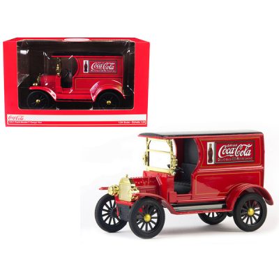 Motorcity Classics 424917 - 1917 Ford Model T Cargo Van Coca-Cola Red with Black Top 124