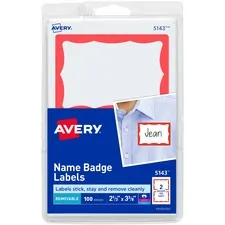 Avery Dennison CW19011 - Avery Border Print or Write Name Tags - Removable Adhesive -