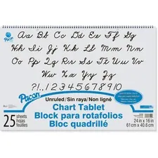 PACON CORPORATION SWI 74520 - Pacon Unruled Chart Tablet - 25 Sheets - Plain - Spiral Boun