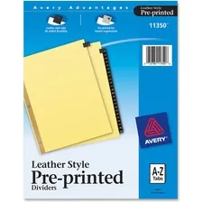 Avery Dennison AVE 11350 - Avery Preprinted Tab Dividers - Gold Reinforced Edge - Print