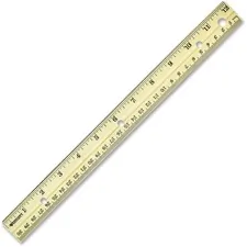 ACME UNITED CORPORATION DIX X10702 - Westcott Metal Edge EnglishMetric Wood Ruler - 12 Length 1 W