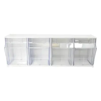 DEFLECTO DEF 20403OP - Deflecto Tilt Bin Interlocking Multi-Bin Storage Organizer -