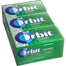 Wm Wrigley Jr Company MRS 11484 - Orbit Spearmint Sugar-free Gum - 12 packs - Spearmint - Indi