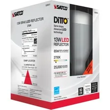 Satco Products Inc SDN S29615CT - Satco 13W BR40 LED 2700K Bulb - 13 W - 85 W Incandescent Equ