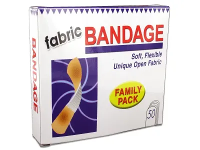 Bulk Buys HT696 - this 50-piece box of sterile Fabric Bandages features soft