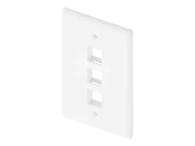UNC GROUP LLC WP-3P-WHT - Single Gang 3-Port Wall Plate - White Finish