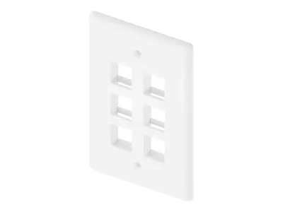 UNC GROUP LLC WP-6P-WHT - 6-Port Wall Plate, Single Gang, Low Voltage, White