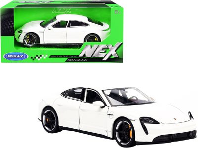 Welly 24107w - Porsche Taycan Turbo S White NEX Models 124 Diecast Model Ca