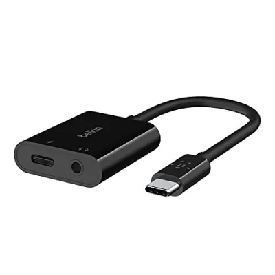 Belkin NPA004BTBK - 3.5mm Audio Adapter with USB-C Charging Port