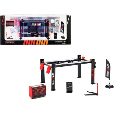 Tarmac Works T64A-001-RLA - Ralliart Garage Tools Set of 5 pieces with Stickers for 164 