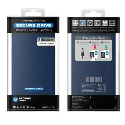 SECUREDATA SD-BT-12-BU1000GB-SSD - SECUREDATA 1TB FIPS 140-2 Level 3 SSD Security Drive