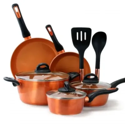 Gibson 123868.10 - Gibson Home Hummington 10 Piece Ceramic Nonstick Aluminum Co