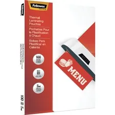 FELLOWES 5746001 - THERMAL LAMINATING POUCHES MENU 5MIL - 100PK NA