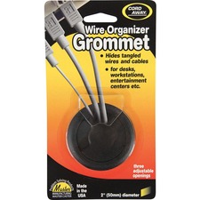 Master Manufacturing Company Inc MAS 00201 - CordAway&reg; Grommet, Adjustable - 2 dia., 1-18 deep, Black