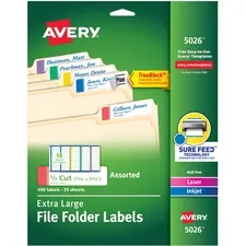 Avery Dennison PP4502 - Avery Extra-Large File Folder Labels - Permanent Adhesive - 