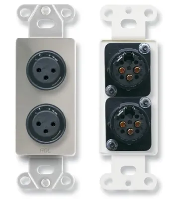 RDL DS-XLR2F - Stainless Steel Dual 3-Pin XLR Female Plate