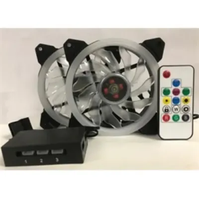 EPower Technology TOP-FAN-2RGB2 - TOPOWER 120mm RGB LED PWM Fans with 8-Port Hub & Remote