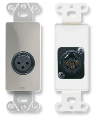 RDL DS-XLR3F - 3-Pin XLR Female Connector Plate - Stainless Steel